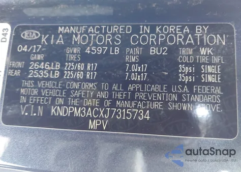 2018 Kia Sportage Lx from USA, damaged, VIN KNDPM3ACXJ7315734